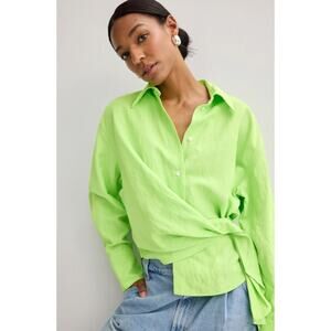 JW Anderson Draped Twisted Shirt in Green